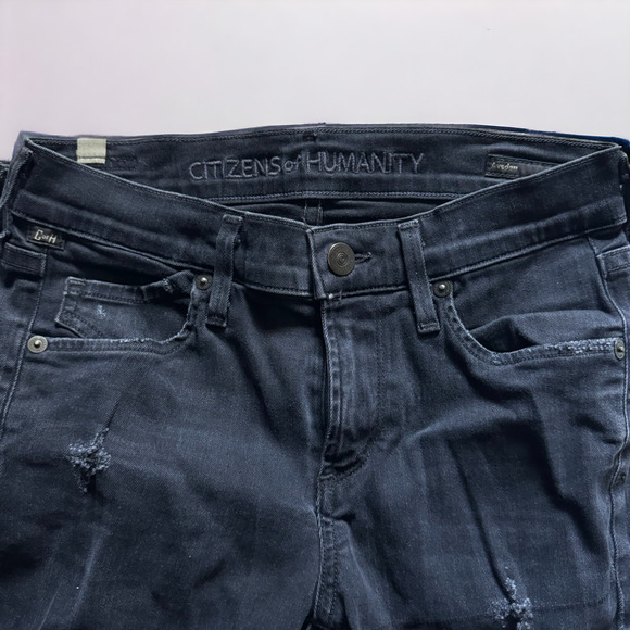 Citizens of Humanity Avedon Destroyed Skinny Jean in Washed Black - Picture 4 of 8